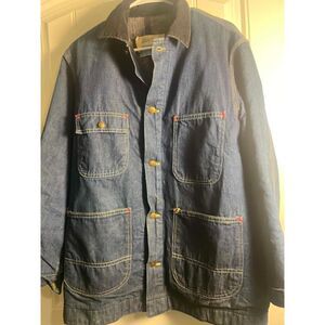 Vintage Sears Work Leisure Denim Jean Jacket Blanket Lined 70s Workwear Size M